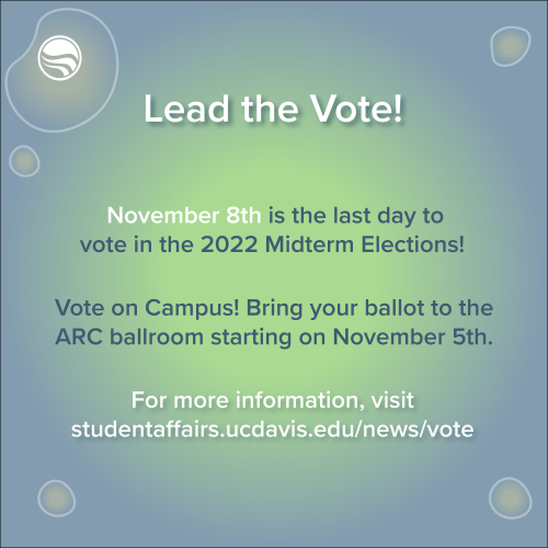 Vote on Campus at the ARC Ballroom Starting Nov 5th